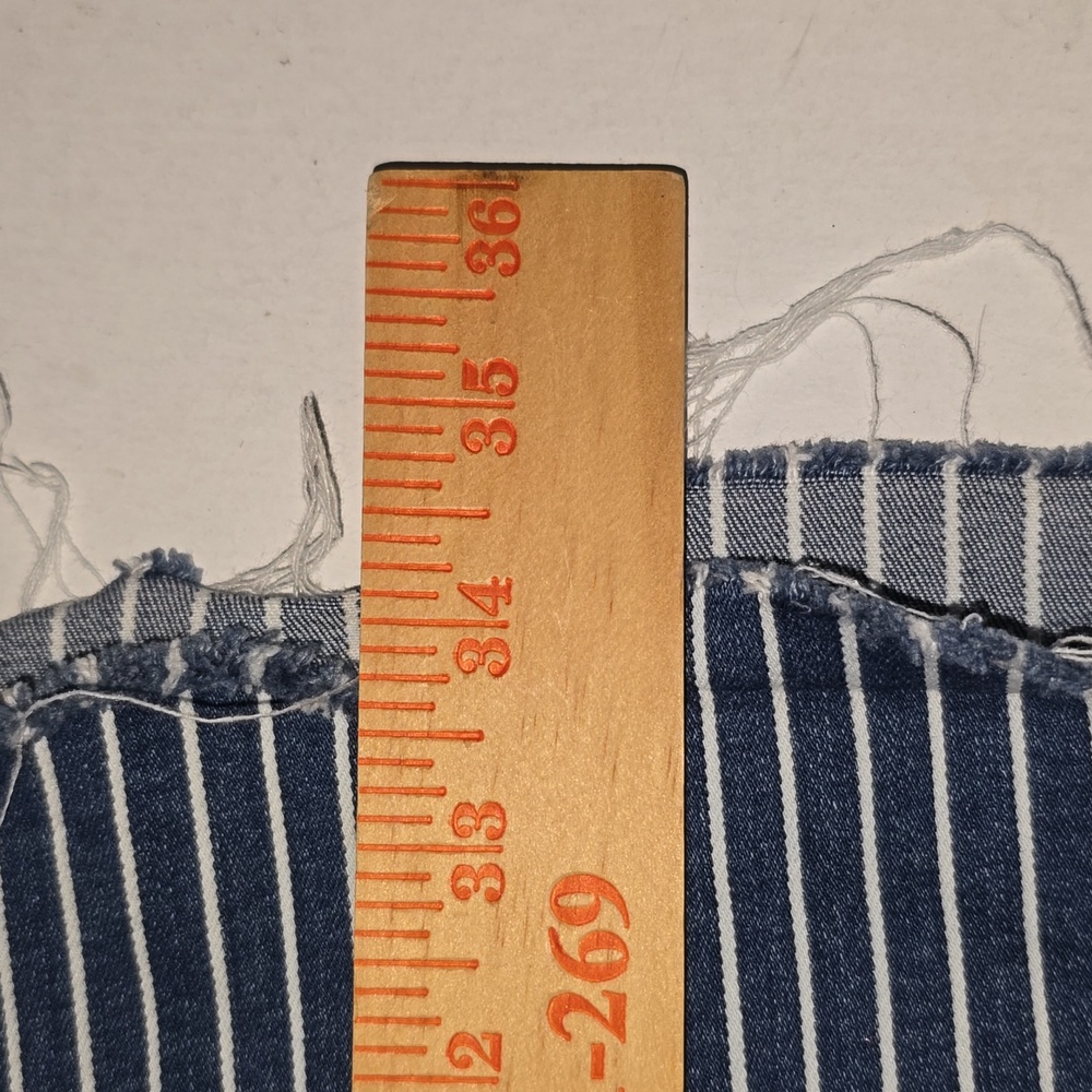 Judy Blue Blue & White Striped Super Flare Raw Hem Jeans Womens Size 16W - Picture 15 of 16